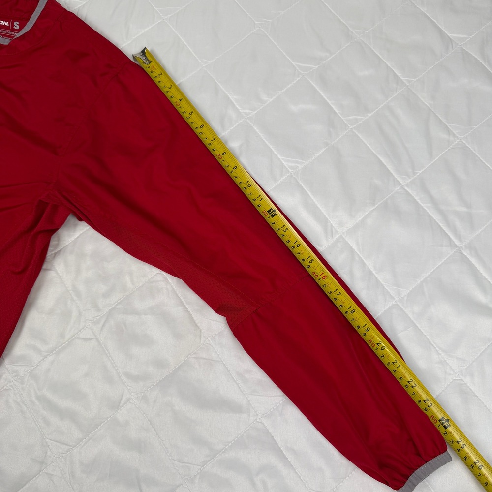 Easton Mens Small Red Baseball Batting Jacket 1/4 Zip Pullover Athletic Wind - Picture 14 of 14